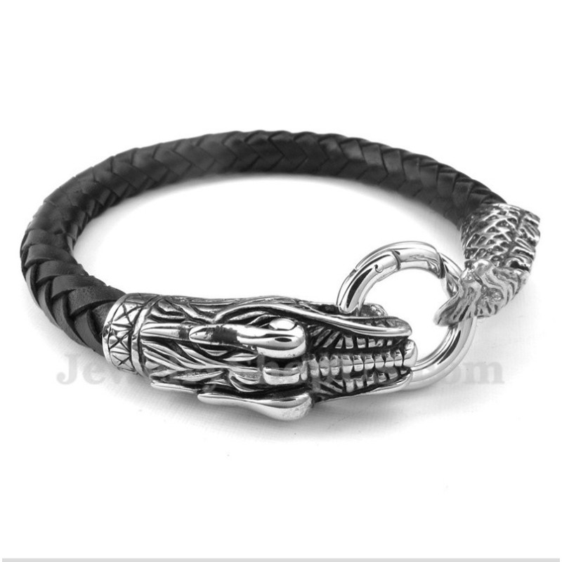Men's Leather Titanium Bracelet