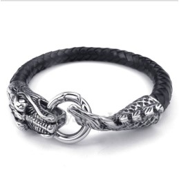 Men's Leather Titanium Bracelet