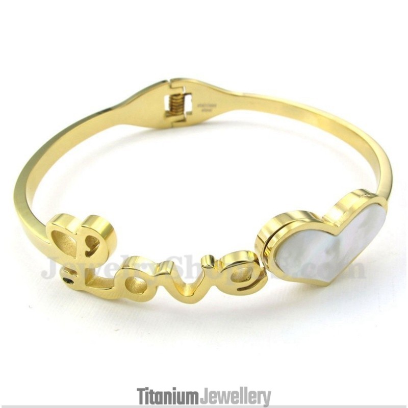 Men's Titanium Gold Love Bracelet