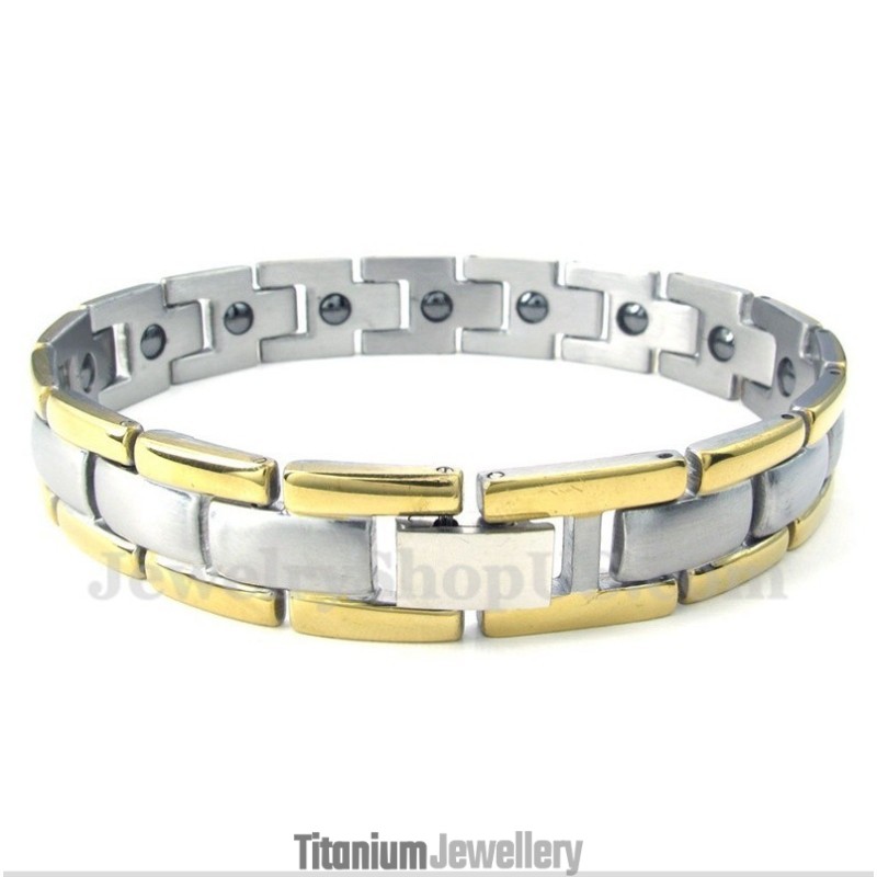 Men's Titanium Magnet Gold Bracelet Men's Titanium Magnet Gold Bracelet