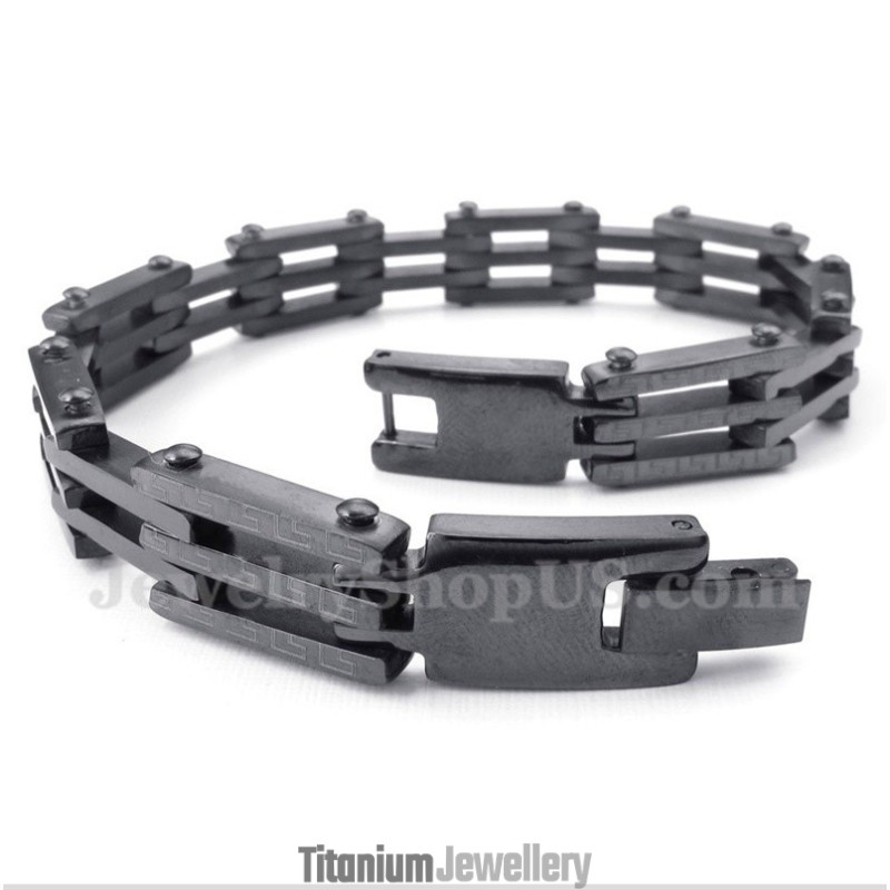 Men's Titanium Greek Meander Pattern Bracelet Men's Titanium Greek Meander Pattern Bracelet