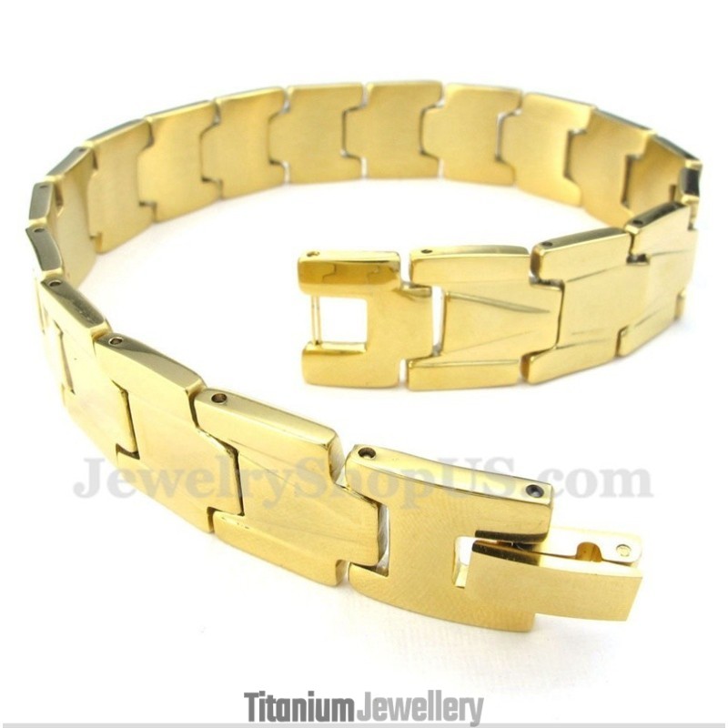 Men's Gold Titanium Bracelet