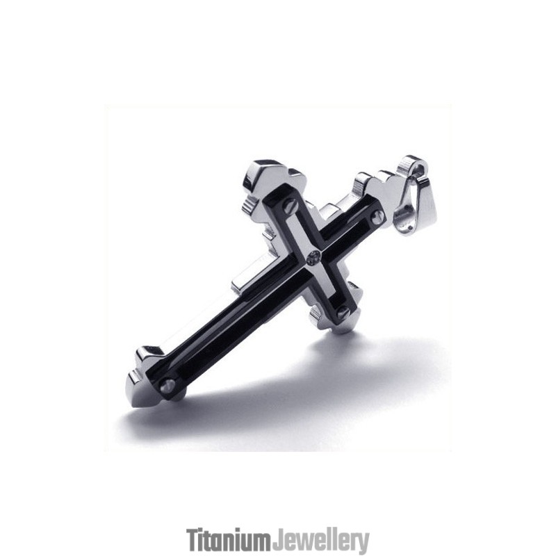 Fashion Cross Titanium Pendant (Black)