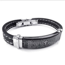 Men's Titanium Bible Verse Rubber Bracelet