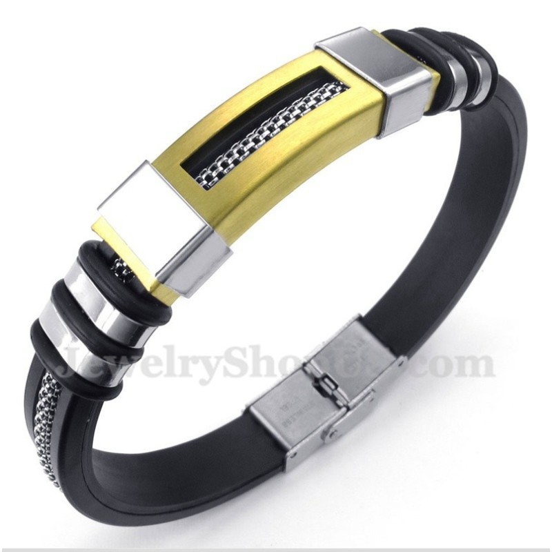 Men's Titanium Rubber Gold Bracelet Men's Titanium Rubber Gold Bracelet