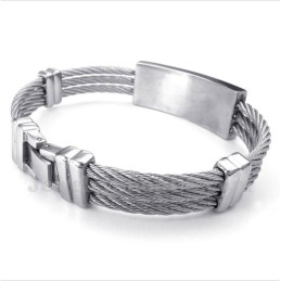 Men's Titanium Diamond Cable Bracelet