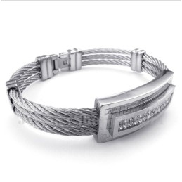 Men's Titanium Diamond Cable Bracelet