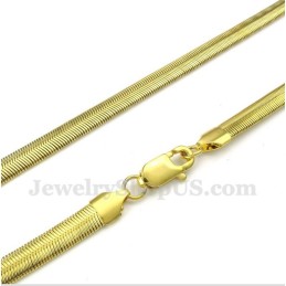 Men's 20 Inch Titanium Gold Snake Necklace