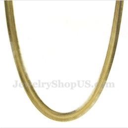 Men's 20 Inch Titanium Gold Snake Necklace