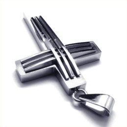 New Style Weave Cross Titanium Pendant