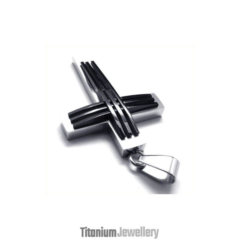 New Style Weave Cross Titanium Pendant (Black) New Style Weave Cross Titanium Pendant (Black)