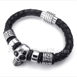 Men's Leather Titanium Bracelet