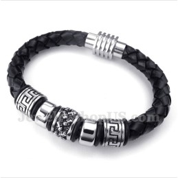 Men's Leather Titanium Bracelet