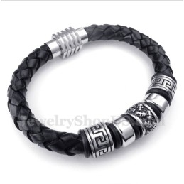 Men's Leather Titanium Bracelet