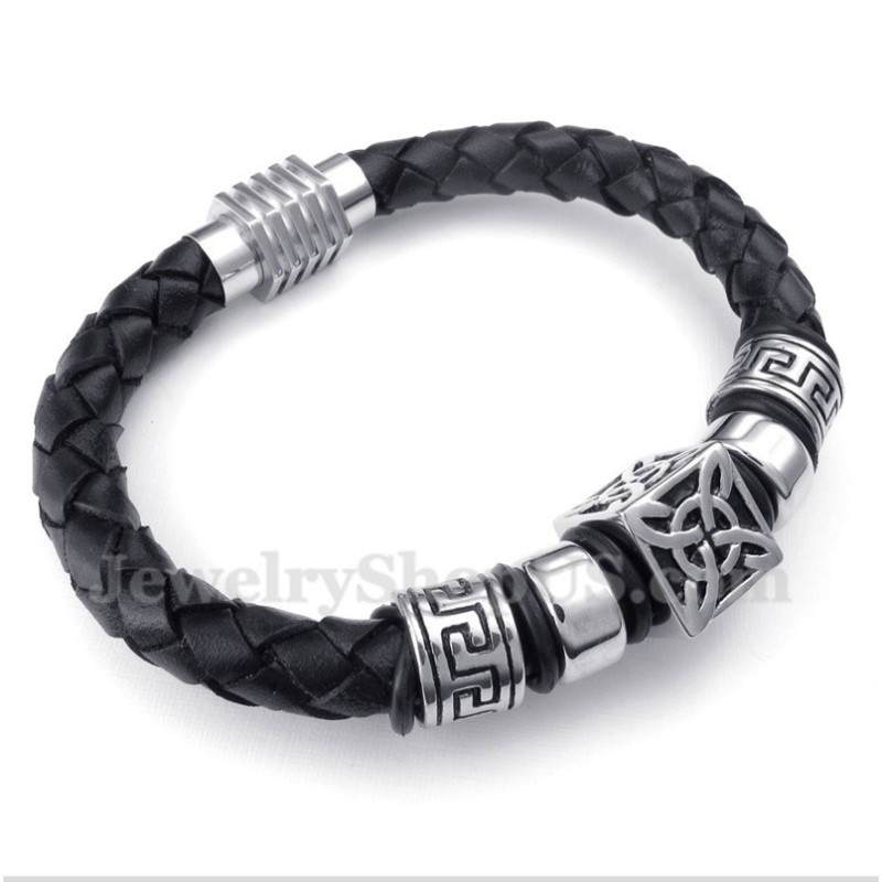 Men's Leather Titanium Bracelet Men's Leather Titanium Bracelet
