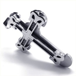 Fashion Sport Cross Titanium Pendant (Silver)