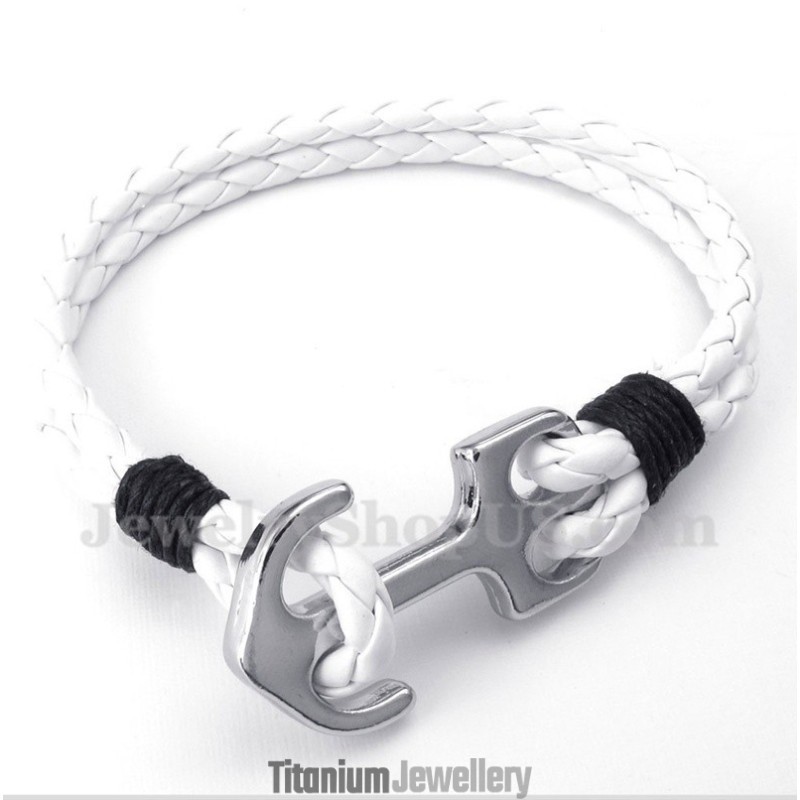 Men's Leather Anchor Bracelet Men's Leather Anchor Bracelet