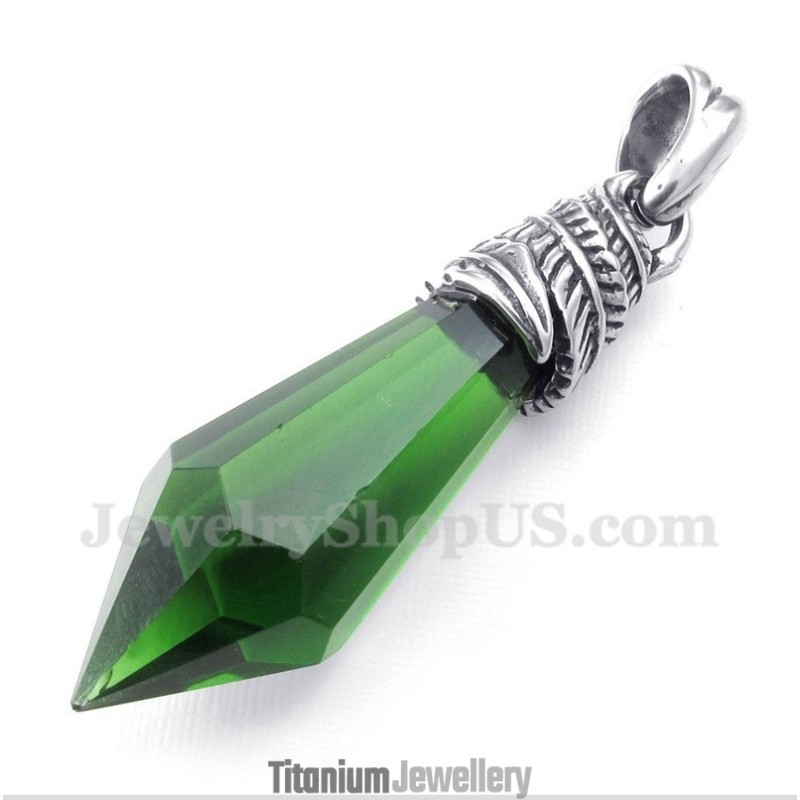 Men's Titanium Hexagon Prism Pendant With Free Chain