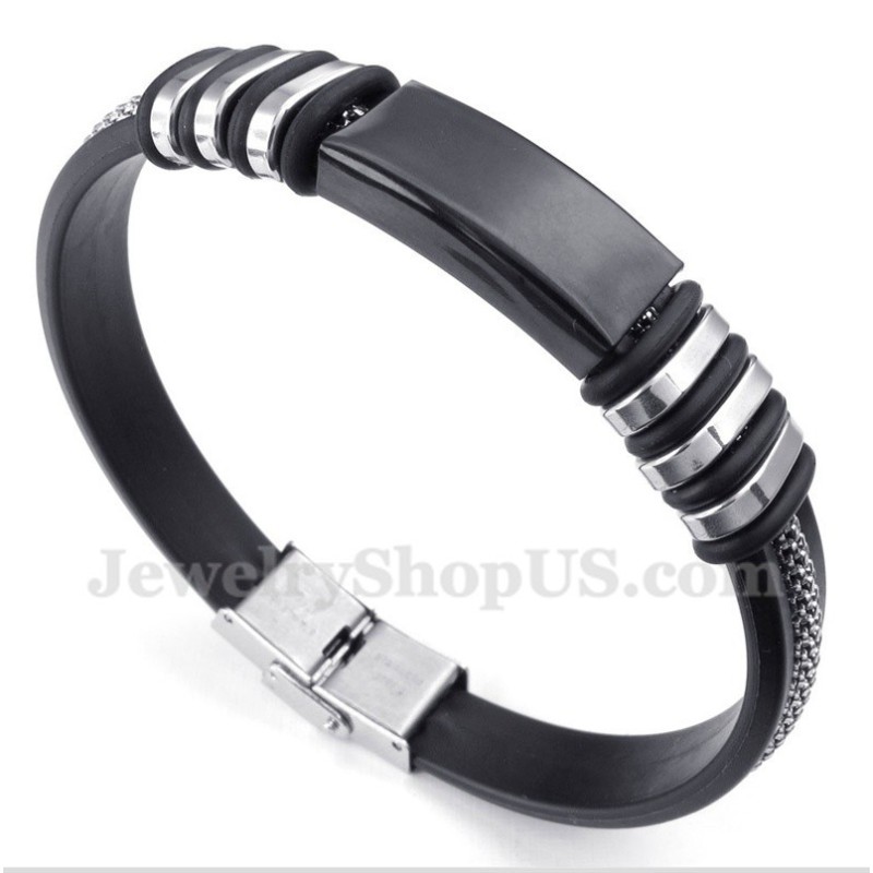Men's Titanium Rubber Bracelet