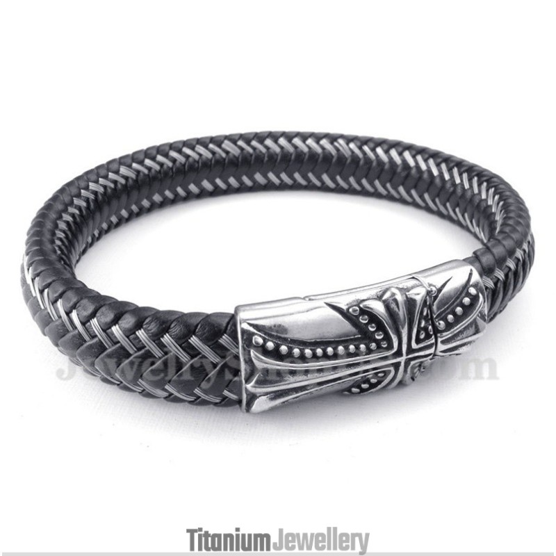 Men's Titanium Casted Cross Bracelet Men's Titanium Casted Cross Bracelet