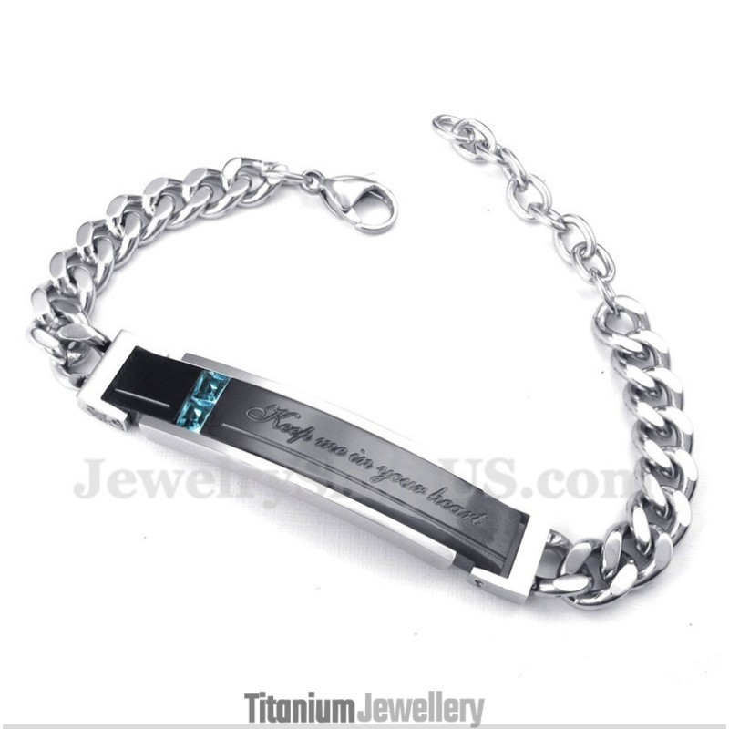 Men's Titanium Diamond Couple'S Bracelet For Him Men's Titanium Diamond Couple'S Bracelet For Him