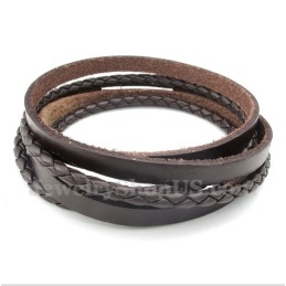 Men's Titanium Leather Bracelet