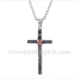Men's Titanium Casted Cross Pendant With Free Chain