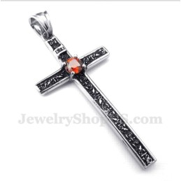 Men's Titanium Casted Cross Pendant With Free Chain