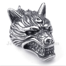 Men's Titanium Wolf Head Pendant With Free Chain