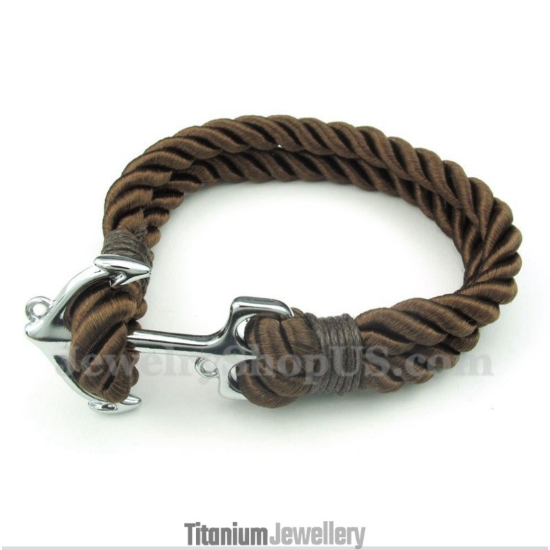 Men's Titanium Anchor Cotton Rope Bracelet Men's Titanium Anchor Cotton Rope Bracelet