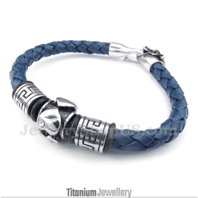 Men's Titanium Leather Bracelet