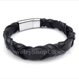 Men's Titanium Leather Bracelet