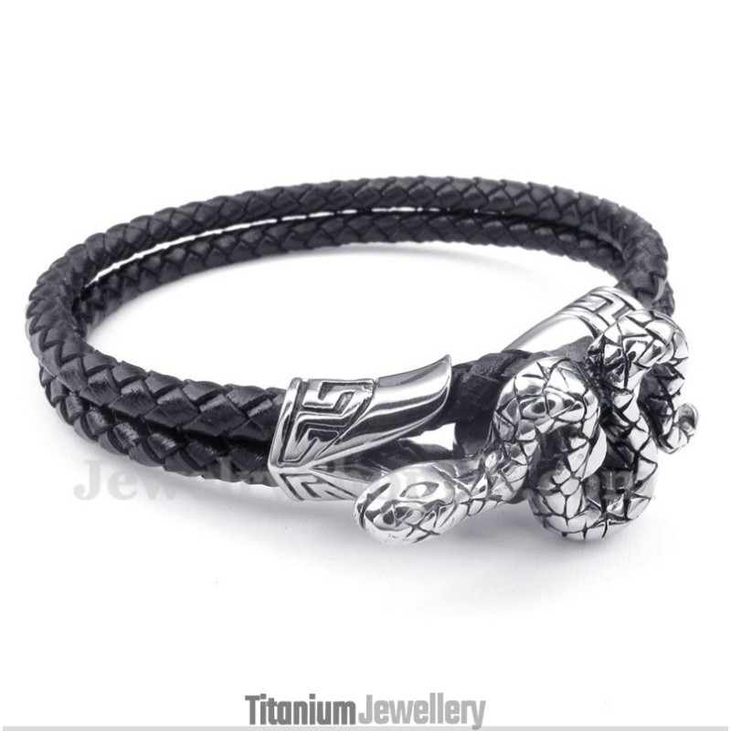 Men's Titanium Leather Bracelet Men's Titanium Leather Bracelet