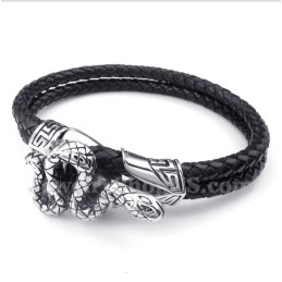 Men's Titanium Leather Bracelet