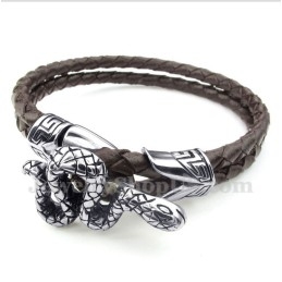 Men's Titanium Leather Bracelet