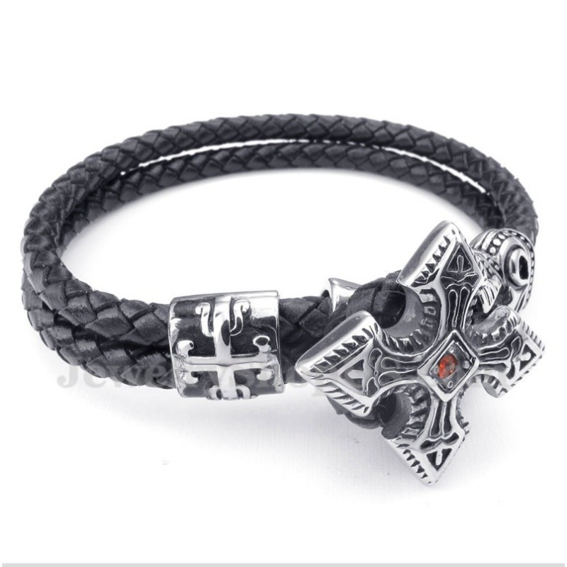 Men's Titanium Leather Bracelet Men's Titanium Leather Bracelet