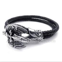 Men's Titanium Leather Bracelet