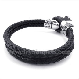 Men's Titanium Leather Bracelet