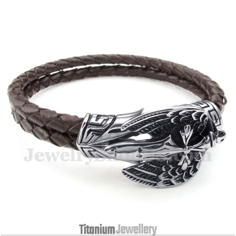 Men's Titanium Leather Bracelet Men's Titanium Leather Bracelet