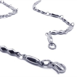 21.9 Inch Titanium Silver Fashion Necklace