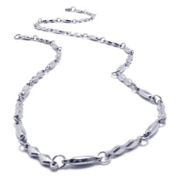 21.9 Inch Titanium Silver Fashion Necklace