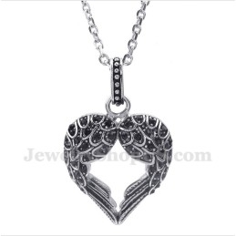 Men's Titanium Diamond Feather Pendant With Free Chain