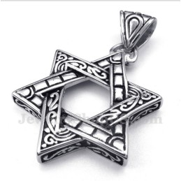 Men's Titanium Star Of David Pendant With Free Chain