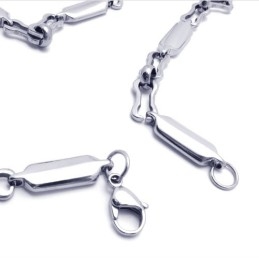 20.1 Inch Titanium Silver Smooth Necklace
