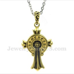 Men's Titanium Cross Pendant With Free Chain