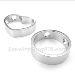 Titanium Heart Shaped Couple'S Pendant With Free Chain (One Pair)