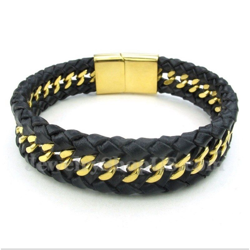 Men's Titanium Leather Bracelet Men's Titanium Leather Bracelet