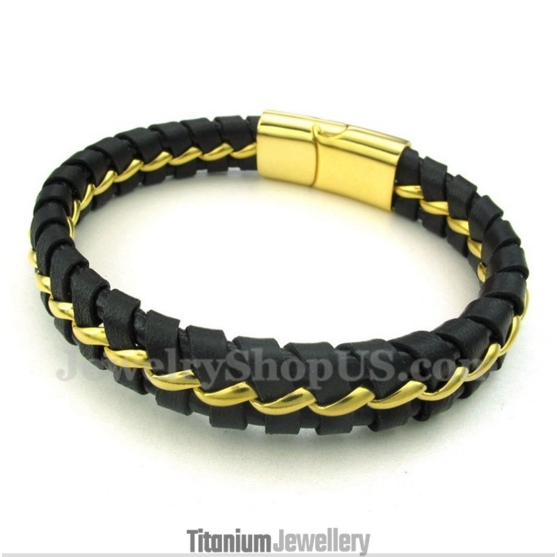 Men's Titanium Leather Bracelet Men's Titanium Leather Bracelet