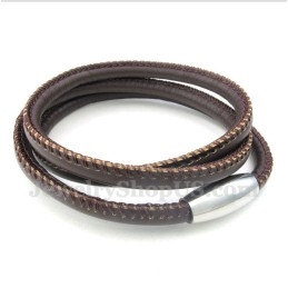 Men's Titanium Leather Bracelet
