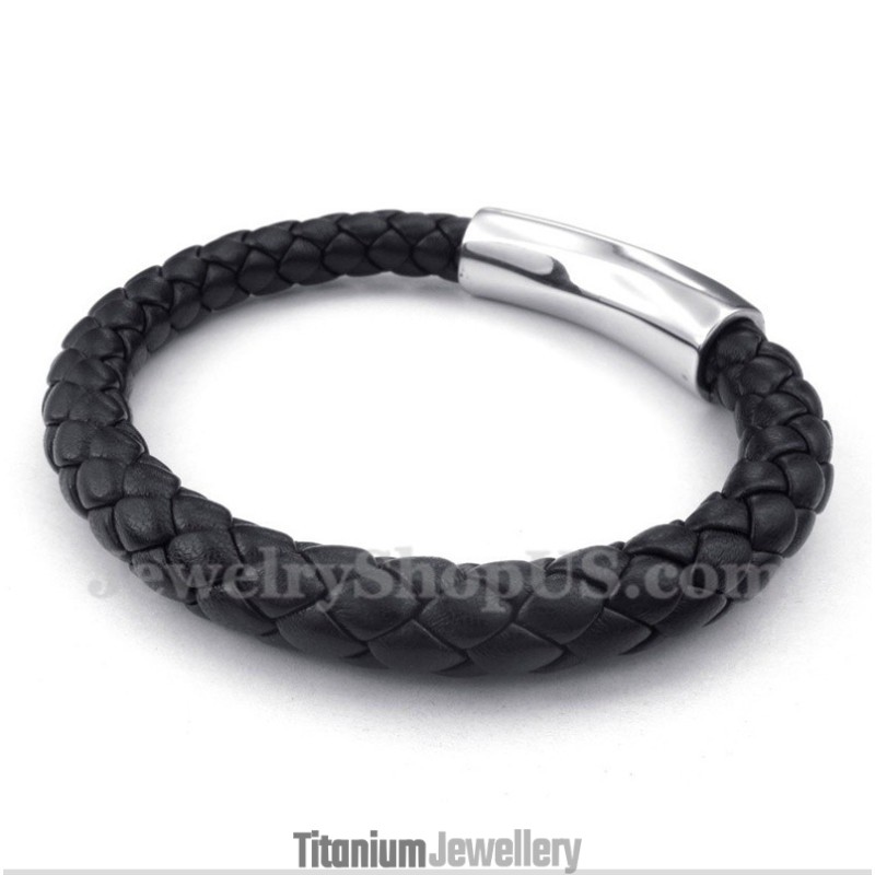 Men's Titanium Leather Bracelet Men's Titanium Leather Bracelet